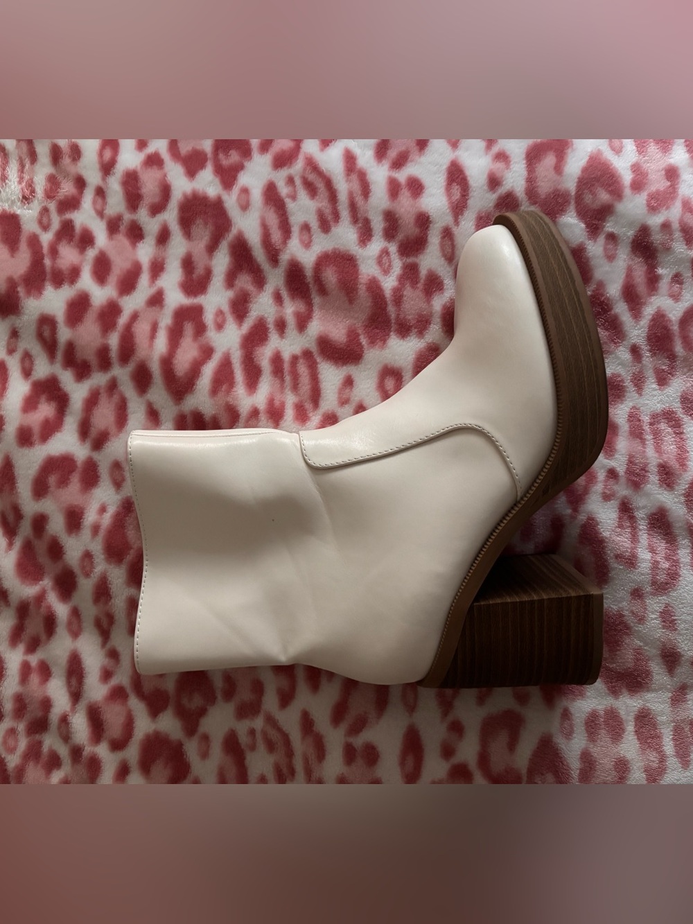 Target Cream Block Heel Ankle Booties